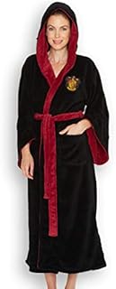 Womens Black Harry Potter Gryffindor Crest Hooded Dressing Gown