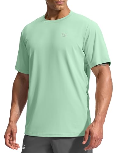 Image of G Gradual Men's Sun Protection Swim Shirt UPF 50+ Rash Guard Short Sleeve Quick Dry Water Hiking Workout Shirts for Men