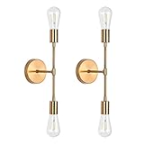 【Material】 ： Esta lámpara de pared está hecha de hierro de alta calidad. La superficie de latón cepillado, no hay necesidad de preocuparse por la oxidación y la decoloración. Fácil de limpiar y duradero.