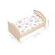 Abaodam Puppenhaus Kinderbett Puppenhausmöbel Holz -miniaturmöbel Puppenbett Mit Bettwäsche Kissen Miniaturbett Holz Dekoration Bettmodell Kinderzimmer Baumwolle