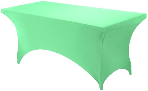Utopia Kitchen Spandex Tablecloth 1 Pack [6FT, Bright Green] Tight, Fitted, Washable and Wrinkle Resistant Stretch Rectangular Patio Table Cover for Event, Wedding & Parties [72Lx30Wx30H Inch]