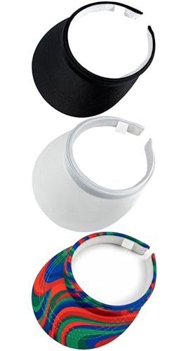 Image of 3 Pack Sports Sun Visor Hat Women Men Adjustable Clip On Visors Outdoor Golf Beach Cap