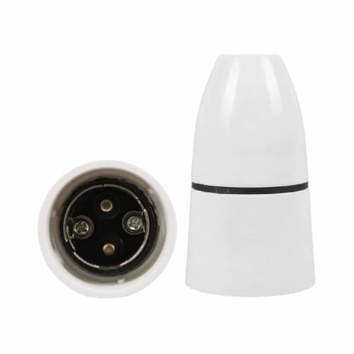 Ceiling Lamp Holder – High Temperature Resistant Bayonet Batten Light Bulb Socket, Ideal for Bathrooms & Confined Spaces – White.