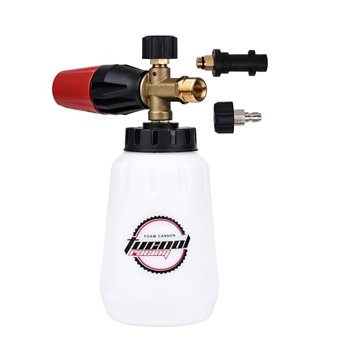 Tucool Racing Cañón de espuma ajustable de 1/4 pulgadas, cañón de espuma de nieve para Karcher K2/K3/K4/K5/K6/K7, pulverizador de espuma de lavado de coche para Karcher K1700 K1800 K1900 (blanco)