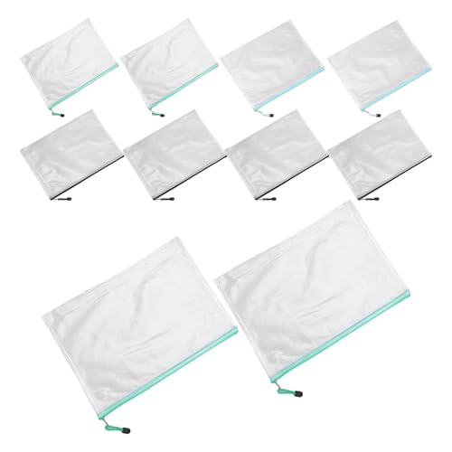 Pochettes zippées en filet PVC B4 SUPVOX imperméables pour documents - Lot de 12