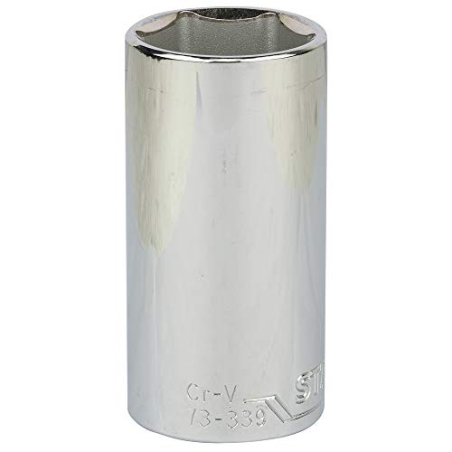 Image of STANLEY STMT73339-8B 1 /2-inch 30mm Chrome Vanadium Steel 6 Point Deep Socket (Silver)
