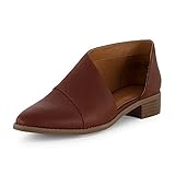 CUSHIONAIRE Women's Puck Side Cut Out Flat +Memory Foam and Wide Widths Available, Whiskey 8.5