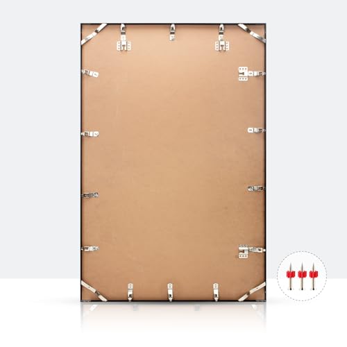 Image of Homso 24x36 Poster Frame in Black, Metal Thin Board 24 x 36 Frame with Acrylic Plexiglass for Pictures 20x28 with Mat or 24x36 without Mat for Horizontal and Vertical
