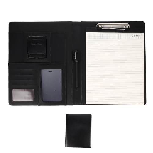 Classeur documents A4 noir portable pour réunions d'affaires