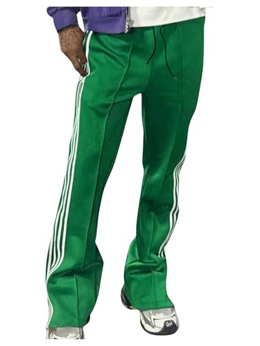 Men's Striped Stacked Sweatpants Y2k Drawstring Waist Colorblock Designer Pants Streetwear