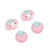 Kuitmor Silikon Thumb Grip Caps Kompatibel mit Switch 2, Anti-Rutsch Daumengriffkappen, Cartoon Joystick Kappen für Switch 2025, 4 Stück (Rosa MLD)