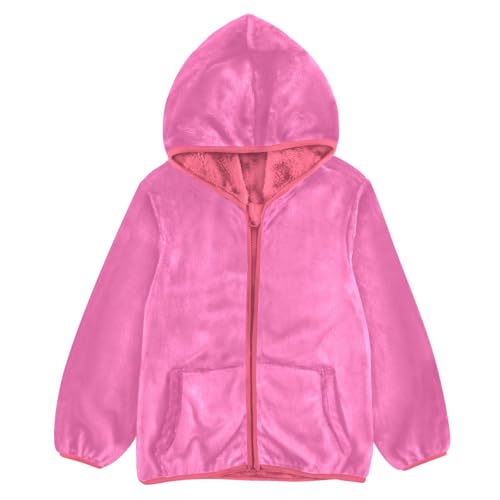 GuoChe Hot Pink Big Girls Jackets With Sherpa Lining