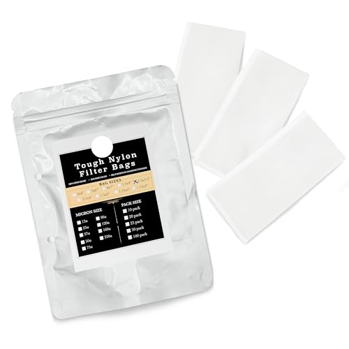 Gutenberg's tough 2.5x4.5 inch nylon micron filter bags 25-50 Packs | tea filter bags | All Micron Sizes (25-Pack, 90 Micron)