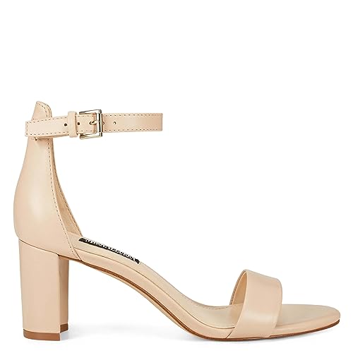 MIRAAZZURRA Women Heeled Sandals Round Open Toe Ankle Strap Chunky Low Heel One Strap Sandals4