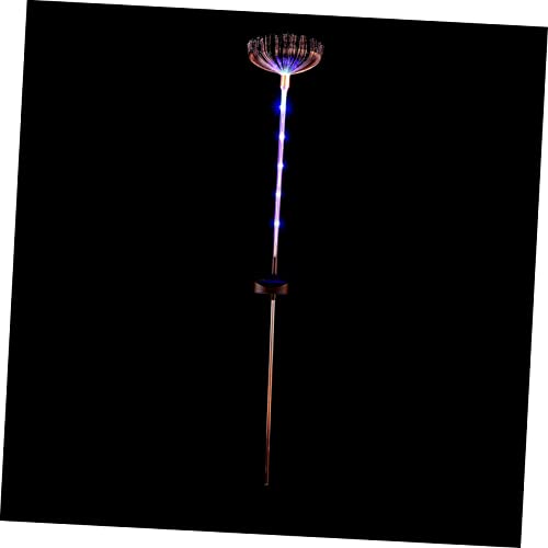 Garneck Solar Fiber Optic Light Jellyfish Garden Decor Outdoor Yard Led Lamp Easy to Install Waterproof Ground Light