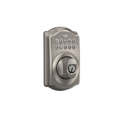 Schlage BE365CAM619 Be365 Camelot Keypad Deadbolt, Satin Nickel