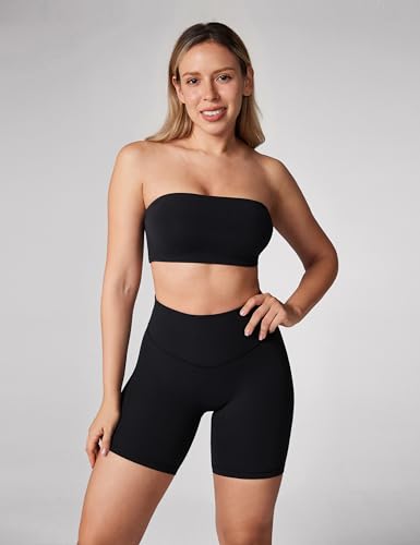 Hugcurve No Front Seam High Waisted Workout Biker Shorts for Women 6 Inches Tummy Control Buttery Soft Yoga Pants Gym3