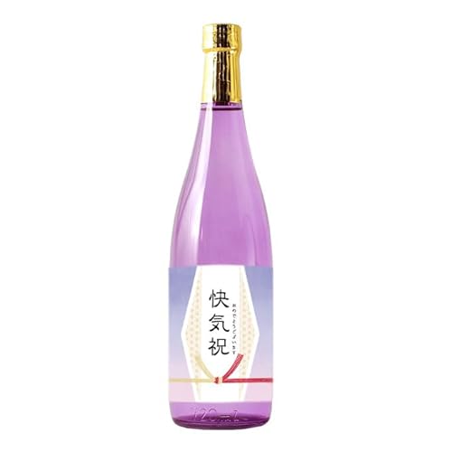 快気祝い ギフト 本格焼酎 【快気祝い】新潟県産酒粕焼酎 お祝い酒 金箔入り720ml 専用化粧箱入り ギフト包装 (紫)