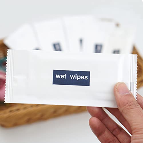 Hipruict Individual Hand Wipes, Wet Wipes Individually Wrapped 100 Pack, Clean Hands Quickly, Large Wet Naps Bulk for Homeless, Suitable for Restaurant, Wedding, Barbecue