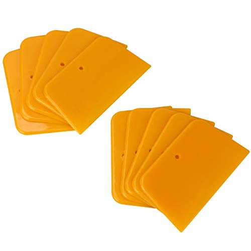 Preisvergleich Produktbild KingSaid 10 pcs Kunststoffspachtel Spachtelmasse Schaber Plastikspachtel Set Lackierzubehör 130mm * 80mm Gelb