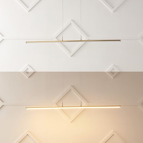 JONATHAN Y Conley 1-Light Linear LED Pendant Light 39.5", Brass Gold by JONATHAN Y - Used condition - Image 5