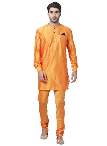 Image of VASTRAMAY Men's Black Cotton Blend Kurta and Pyjama Set