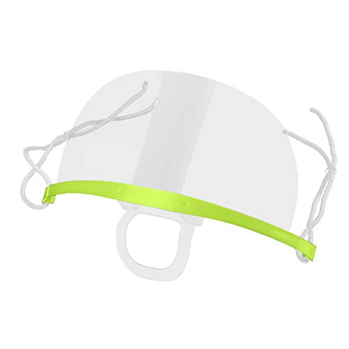 Preisvergleich Produktbild 10 x Gesichtsvisier aus Kunststoff, Schutzvisier in Transparent, Universal Gesichtsschutz Visier zum Schutz vor Flüssigkeiten Face Shield für Mund Nase (10Stück Grün)