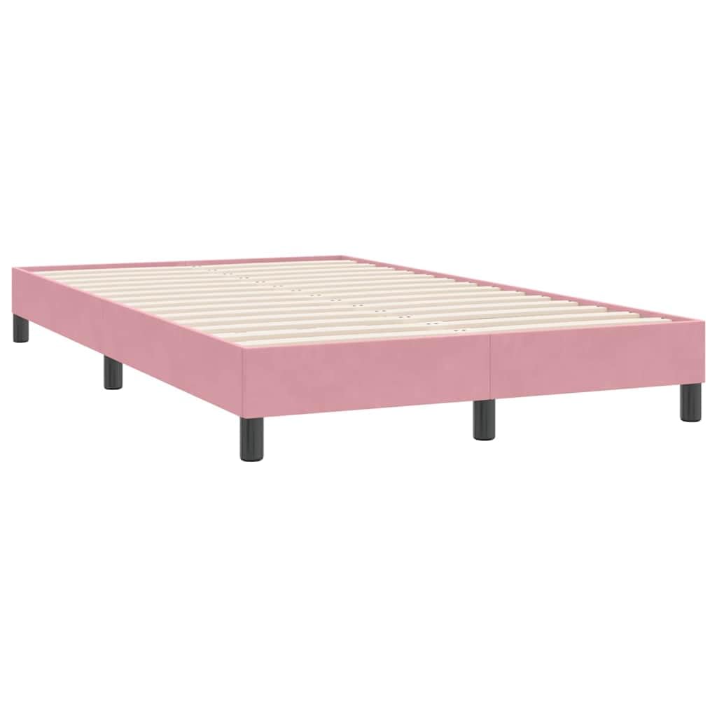 Velluto Premium Rosa Giroletto con Base a Doghe 120x220 cm