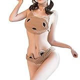 JasmyGirls Kawaii Lingerie Sexy Bear Cosplay Costume Anime Micro Bikini Cute Furry Lolita Bra and Panty Set Japanese Maid Outfit