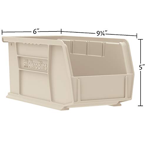 Akro-Mils 30237 AkroBins Plastic Storage Bins, Space-Saving Stackable Bins for Garage, Pantry, Craft Organization, 9-" x 6-" x 5-", Blue, 12-Pack