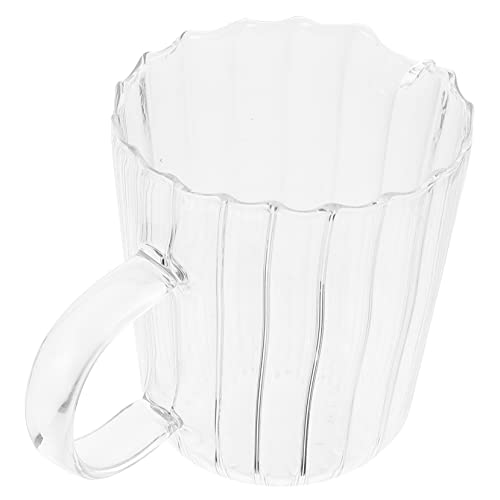 OUNONA Petit Pichet à Lait en Verre 250 Ml, Récipient à Lait Transparent, Goulotte Anti-goutte, Usage Domestique, pour Préparation Café et Sauces, Accessoire de Table Compact