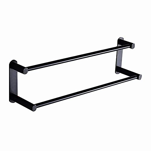 Porte-serviette double couche espace noir LWX en aluminium suspendu pour salle de bain