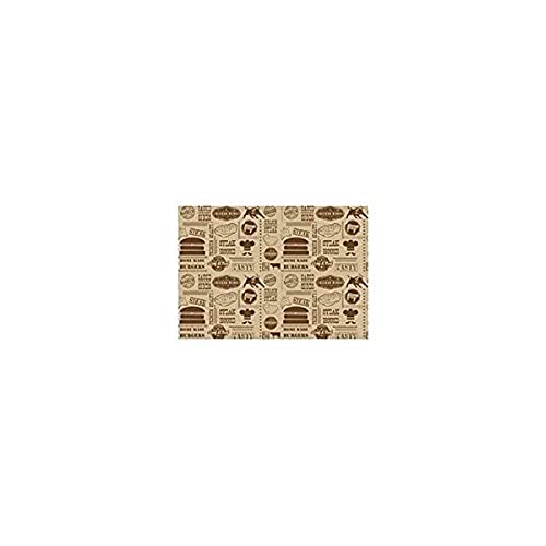 Genware NEV-PN1487SH Grease Proof Paper Sheet, House Design, 25 cm x 35 cm (Pack of 1000), 9.84 x 13.7 inches