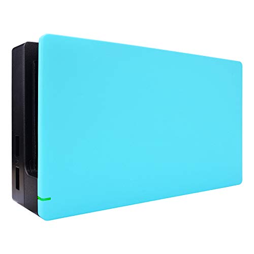 eXtremeRate Heaven Blue Custom Faceplate for Nintendo Switch Charging Dock, Soft Touch Grip DIY Replacement Housing Shell for Nintendo Switch Dock - Dock NOT Included