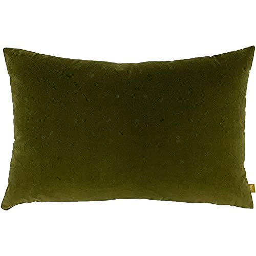 furn. Contra Cushion Cover, Velvet Oblong Design, Polyester, Linen, Olive