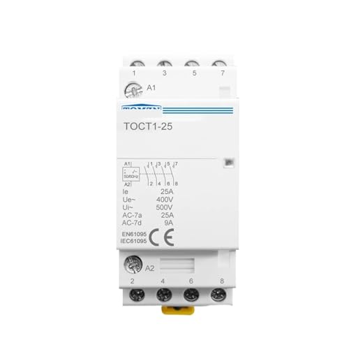 Contacteur modulaire silencieux 4NO 25A TOCT1 pour automatiser les circuits de chauffage