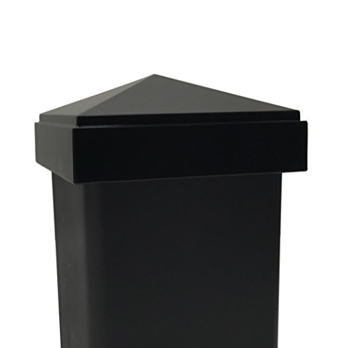 3" x 3" Aluminium Pyramid Post Cap for Metal Posts - Pressure Fit - Black