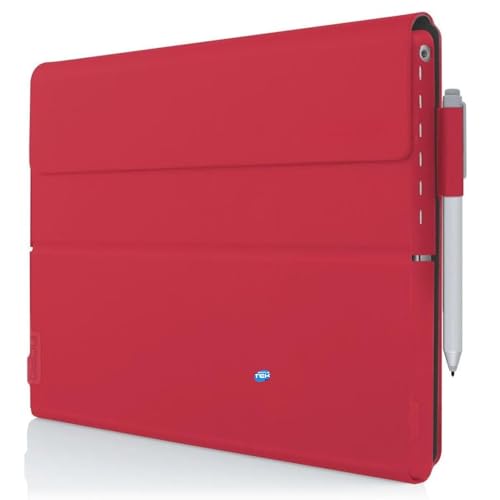 Protection Surface Pro 4 Simpletek rouge avec rabat magnétique