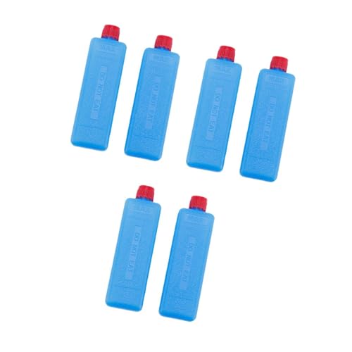 Menolana 6 Pieces Ice Blocks Ice Pack Rectangular PETG Simply Stays Frozen for Longer Blue Reusable for Home Family Picnic BBQ Fishing