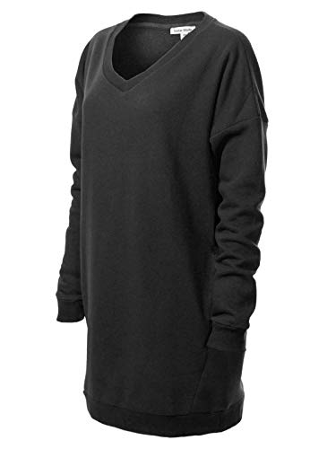 Design By Olivia Women'S Casual Oversized Loose Fit V-Neck Fleece Pullover Sweatshirts Tunic Fall Outfits S thumb #1
