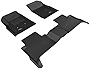 3D MAXpider All-Weather Floor Mats for Chevrolet Colorado Crew Cab 2015-2022 Custom Fit Car Floor Liners, Kagu Series (1st & 2nd Row, Black)
