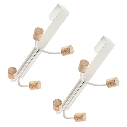 Homoyoyo 2pcs Door Hanger Hooks Punch Hooks for Home Door Organizer Hanging for Coats Clothes Hats Storage Rack