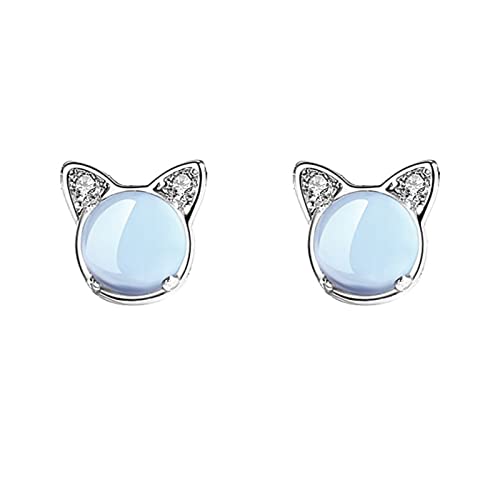 BG&WLing Cat Stud Earrings Sterling Silver Hypoallergenic Tiny Stud Earrings Cute Animal Earring Studs for Women