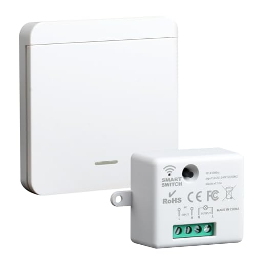 Interruptor de Luz Inalámbrico Con Receptor 433MHZ 220V, Kit de Interruptores de Luces Inalámbricas Para Lámparas, Sin Cableado, Fácil Instalación