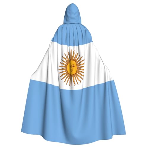Qwvbn Cape drapée légère à capuche avec drapeau argentin pour jeux de rôle d'Halloween