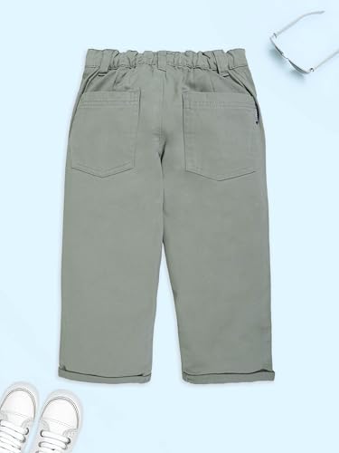 Image of KiddoPanti Boys 100% Cotton Twill Chinos Pant | Comfortable Regular Fit | 2 Side Pocket, 2 Back Pocket | Ankle Length | Back Elasticated Waistband with Button Zip Open Fly