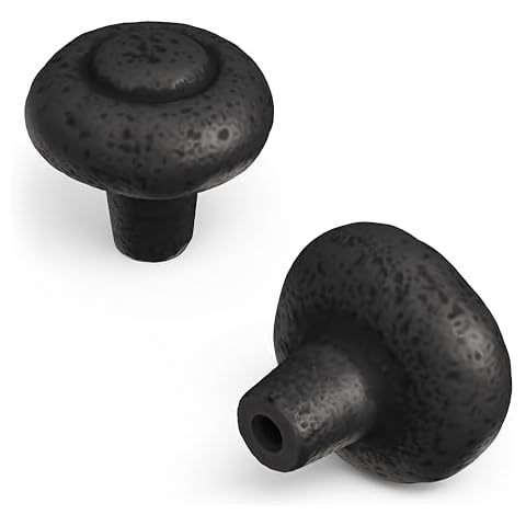 Hickory Hardware 1 Pack Solid Core Kitchen Cabinet Knobs, Luxury Cabinet and Dresser Knobs, Handle Pulls for Doors & Drawers, 1-1/4 Inch, Black Iron, Refined Rustic Collection Cover
