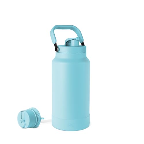 Image of Simple Modern Trek Pivot | Half Gallon Water Bottle Jug with Handle & Boot | Interchangeable Straw & Chug Lids | Large Insulated Stainless Steel | Sports Camping Outdoors | 64oz, Nantucket Tides