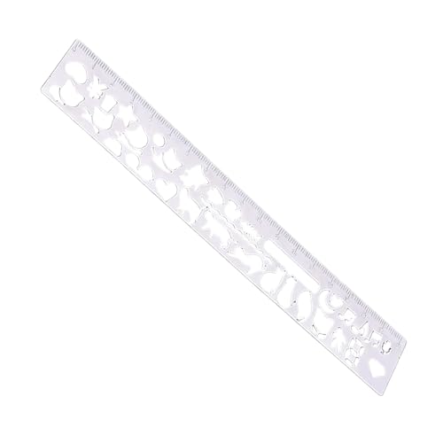 Plantillas y plantillas: regla de dibujo de acero inoxidable de 18,5 cm, plantillas para diario de gatos, accesorios para planificador, álbumes de recortes, letras, marcadores, niños y adultos