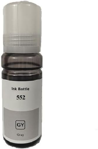 Vivid Colors VC Compatible Ink Refill Bottle 6 Color Set for T552 552 Refill Ink for ET-8500 ET-8550 (Black, Photo Black, Cyan, Magenta, Yellow, Gray)